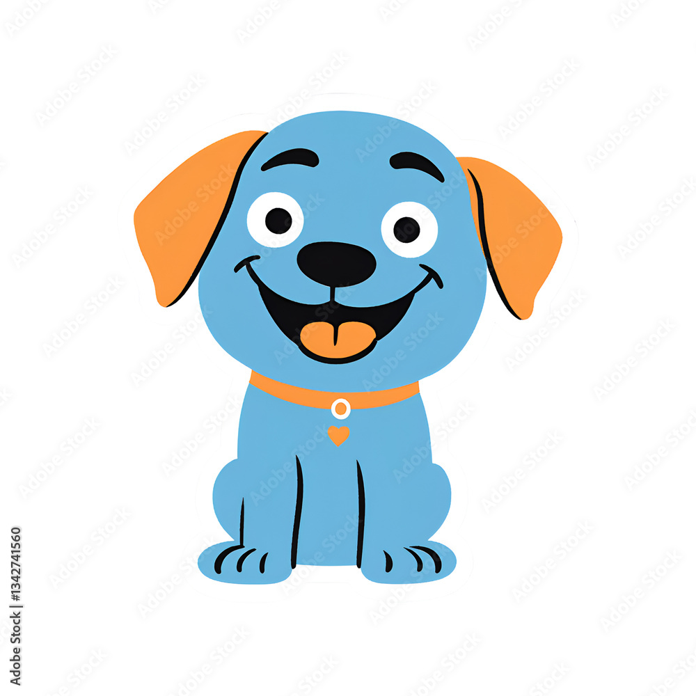 Fototapeta premium Blue Dog Vector Art: Cute, Friendly Canine Character Illustration for Kids