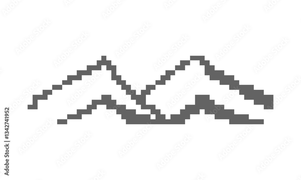 Obraz premium mount logo pixel art icon illustration
