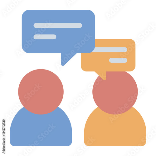 Two people discussing and exchanging ideas