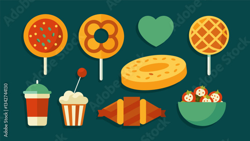 A taste of the Big Apple with mini pizza bagels hot pretzel sticks and chicken and waffles bites inspired by the bustling street food vendors of New. Vector illustration