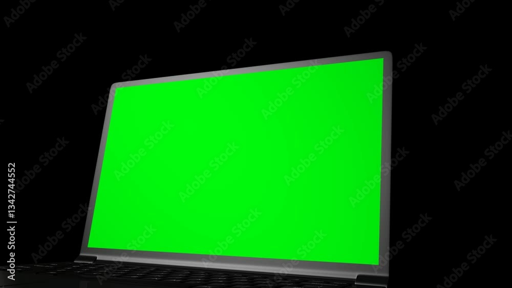 laptop open animation with green screen laptop open animation with green screen