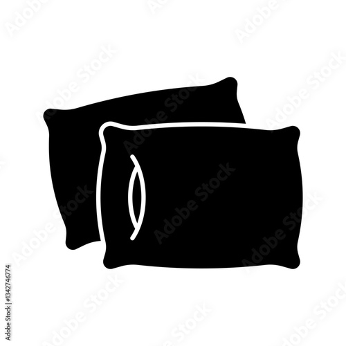 Simple pillow icon isolated on white background.