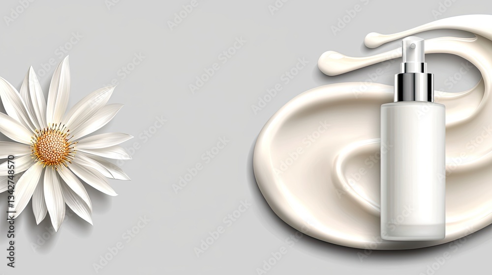 Artistic skincare product display studio setting visual art dreamy swirls close-up perspective
