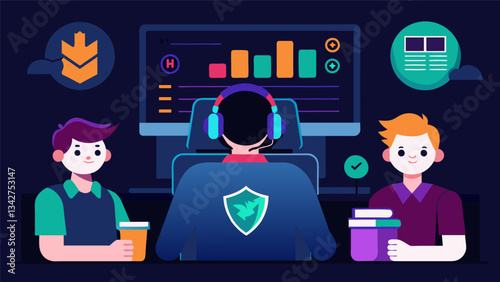 An esports league examines data on which games and events drive the most online viewership in order to tailor future tournaments to their fan bases preferences.. Vector illustration