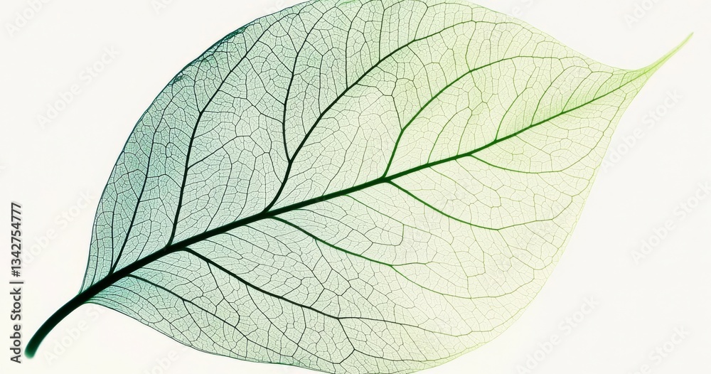 Obraz premium The intricate details of leaf veins highlighted by a plain white background.