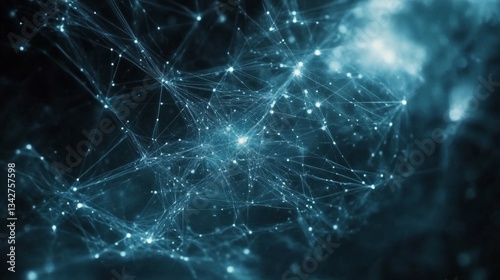 Abstract Network Connection Background with Glowing Points and Lines
