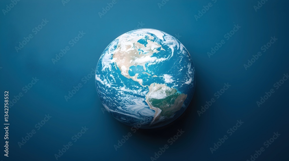 Beautiful Earth Globe on Blue Background for Nature or Travel Theme Beautiful Earth Globe on Blue Background for Nature or Travel Theme