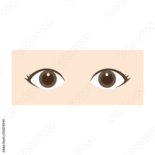 一重まぶたの両目のイラスト