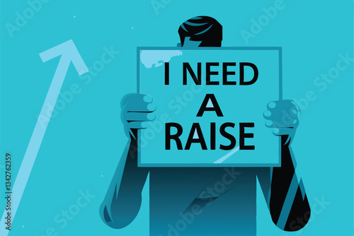 A desperate job seeker, holding a hand-painted sign reading "Need a Rai (1)", stands on a busy street corner.  The image emphasizes unemployment and economic hardship.