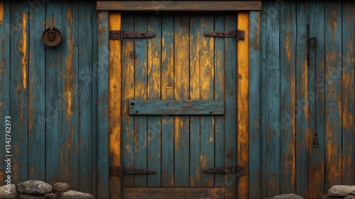 Rustic Charm: A Weathered Wooden Door