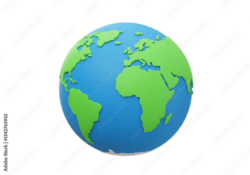 Cartoon World Globe Model Rotating Visualization for Educational Purposes Cartoon World Globe Model Rotating Visualization for Educational Purposes