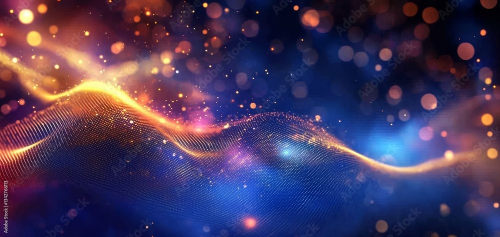 Fototapeta premium Stunning science fiction background featuring glowing particles.