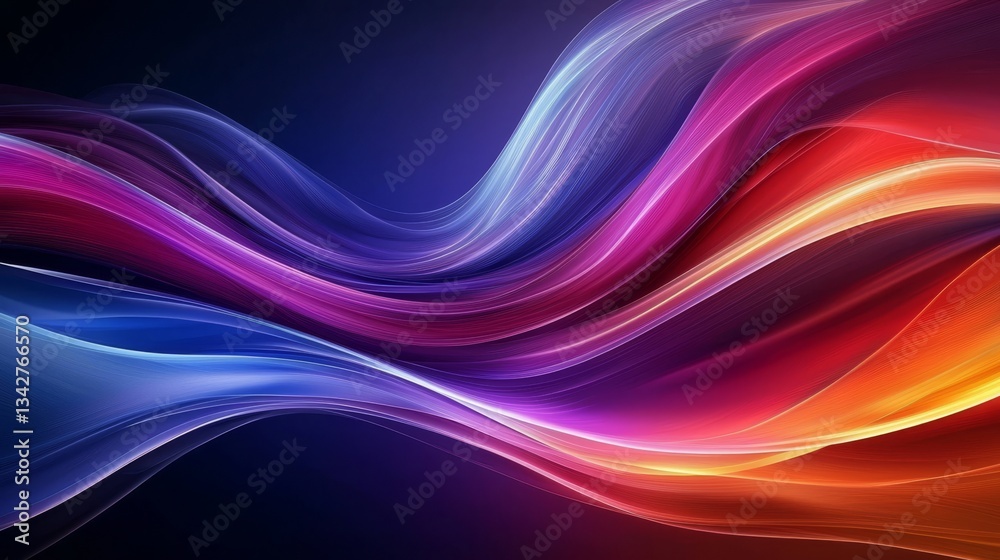 Vibrant neon waves create a dynamic background. Vibrant neon waves create a dynamic background.