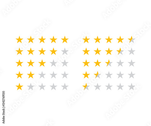 Rating stars icons for 5 star and half rate