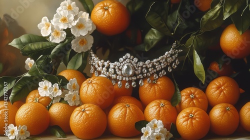 A symphony of citrus hues, tangerines, burst forth from a vibrant orange tree, their juicy segments promising a burst of sunshine and flavor.