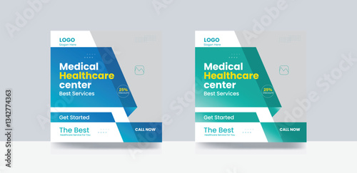 Medical healthcare social media post Instagram banner design template
