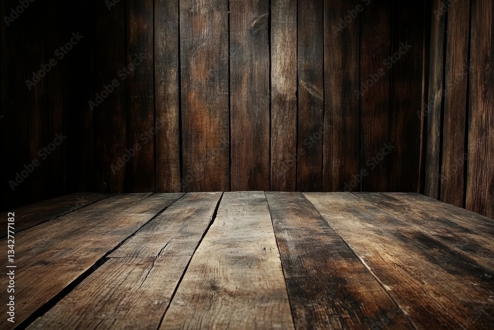 Rustic wooden interior display space Rustic wooden interior display space