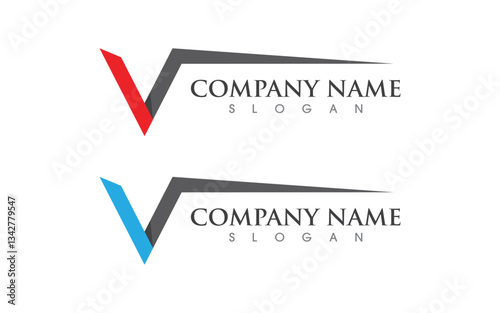 V Letter icon Logo Template design illustration v.17