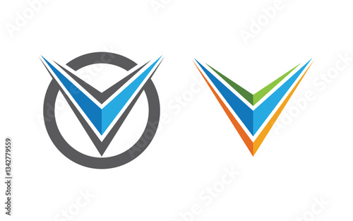 V Letter icon Logo Template design illustration v.15