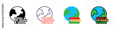 Earth Multi Style Icon Set Vector 