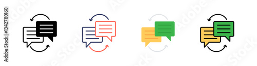 Translation Multi Style Icon Set Vector 