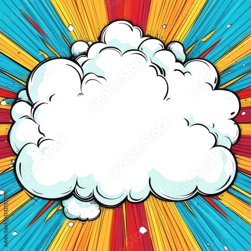 Comic Book Explosion Background with Speech Bubble