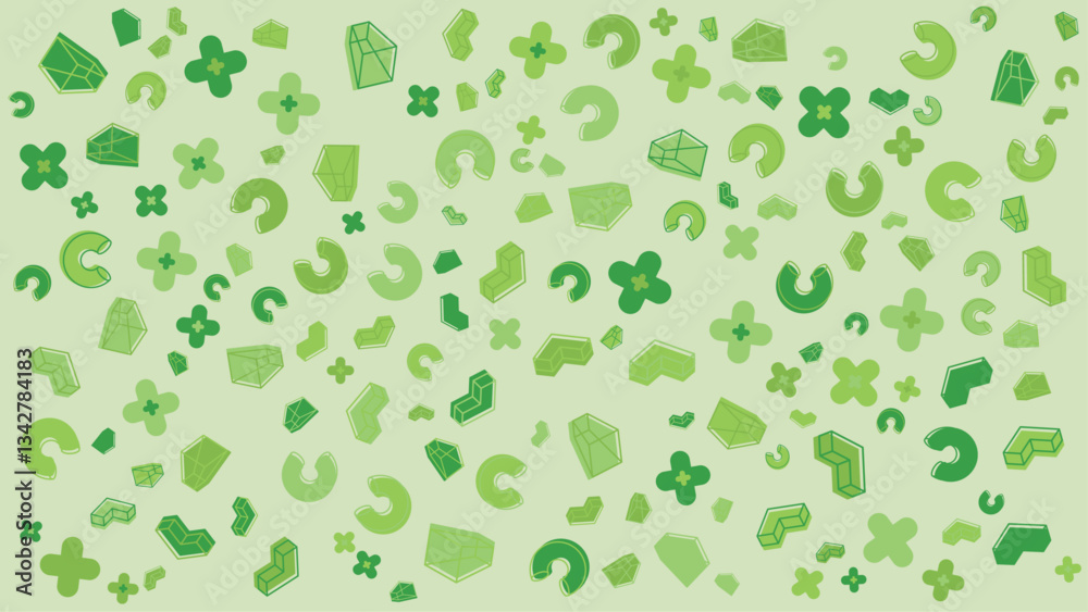 Abstract green seamless pattern with geometric shapes for creative background, ads, banner, wallpaper, texture, and decoration elements Abstract green seamless pattern with geometric shapes for creative background, ads, banner, wallpaper, texture, and decoration elements
