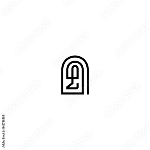 Modern Line Logo Moai Statue Head for Coffee Shop