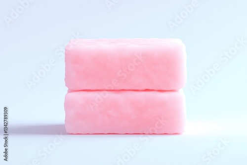 Two stacked pink rectangular candies