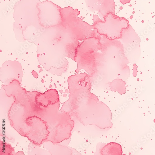 Abstract pink watercolor background with soft splashes and textures  