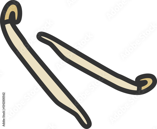 緑豆もやしのアイコン（線画カラー）のイラスト