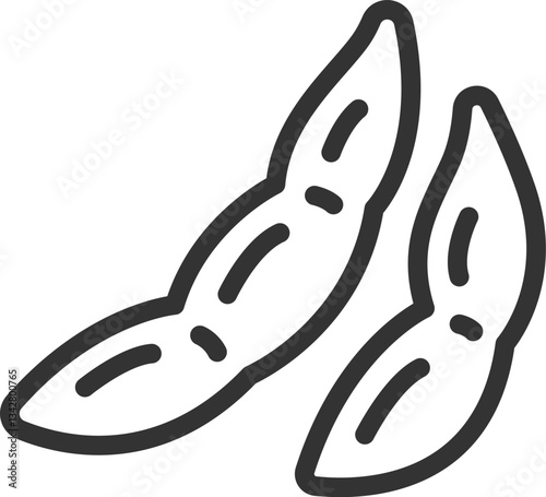  枝豆のアイコン（線画）のイラスト