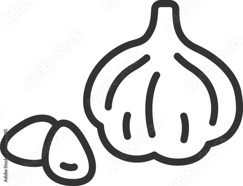 ニンニクのアイコン（線画）のイラスト