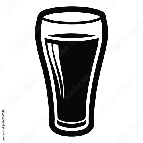 Beer mug icon, Beer mug silhouette, Elegant beer black silhouette vector, sketch line art beer glass, beer glass bottle icon symbol vector illustration