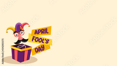 april fools day background vector flat style