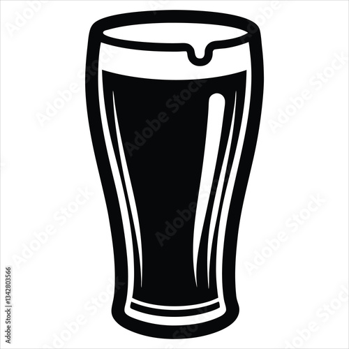 Beer mug icon, Beer mug silhouette, Elegant beer black silhouette vector, sketch line art beer glass, beer glass bottle icon symbol vector illustration