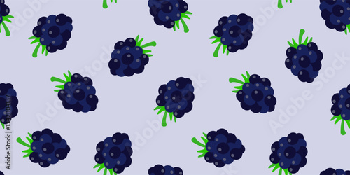 blackberry seamless pattern print design vector illustration