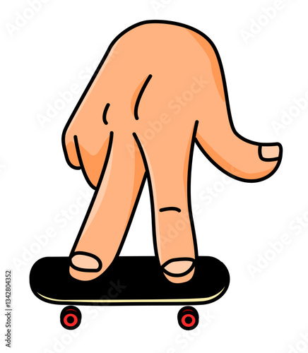 Ilustración de una mano haciendo fingerboard