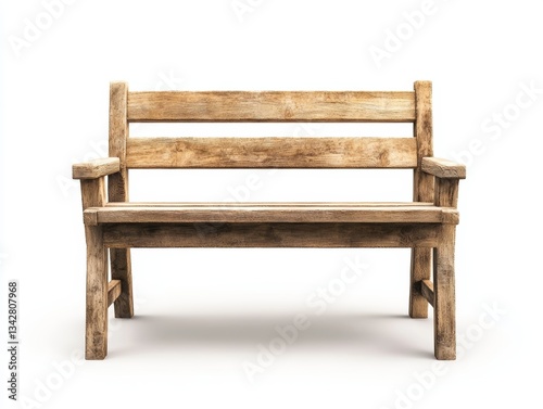 Wallpaper Mural wooden park bench isolated on a white background - ai Torontodigital.ca