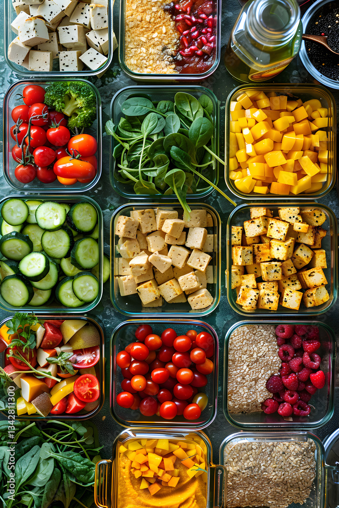 Plant-Based Power: A Spectacle of Vibrant Vegan Meal Prep for a Healthy Week Ahead Plant-Based Power: A Spectacle of Vibrant Vegan Meal Prep for a Healthy Week Ahead