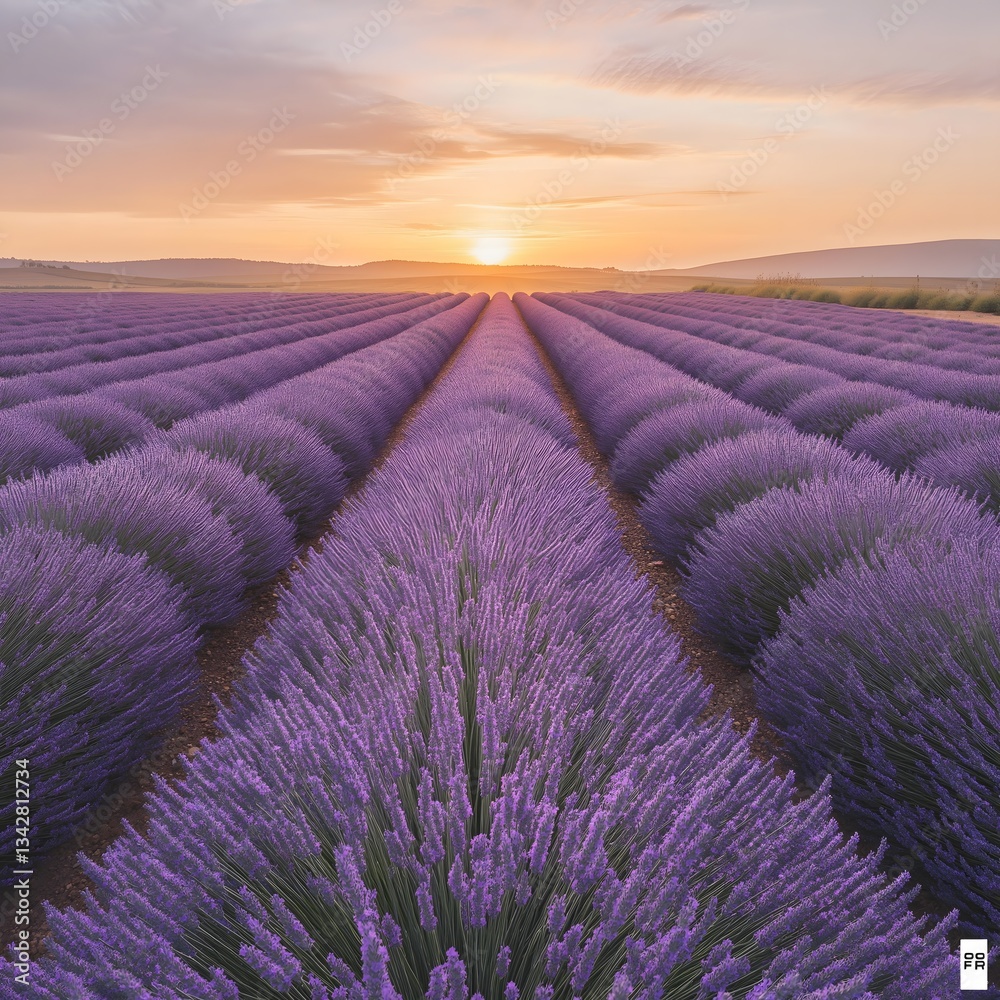 Obraz premium Lavender Field at Sunrise
