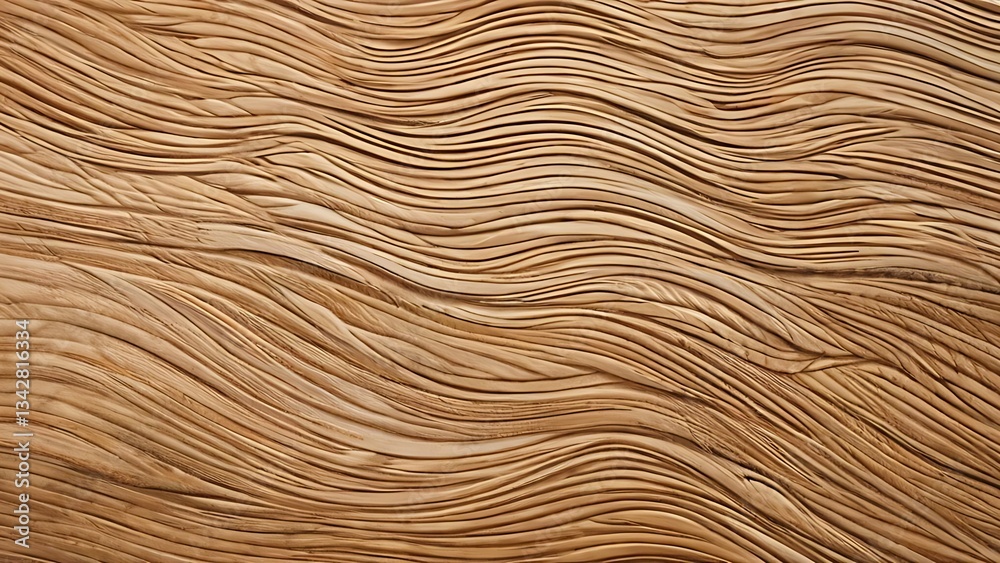 Flowing Wooden Wave Pattern With Sculptural Relief Design Flowing Wooden Wave Pattern With Sculptural Relief Design