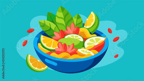 The combination of fresh seafood crisp vegetables and zesty tangy flavors make this Mexican ceviche a true delight for seafood lovers.. Vector illustration