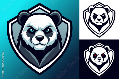 Panda head mascot vector illustrator for sport or esport gaming logo