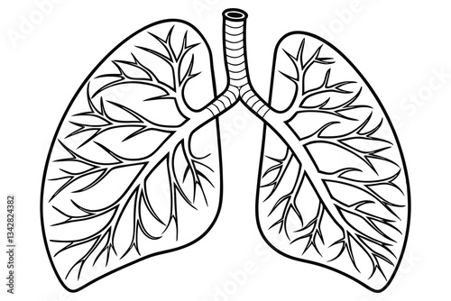 Lungs in Motion A Stylish Silhouette Artwork