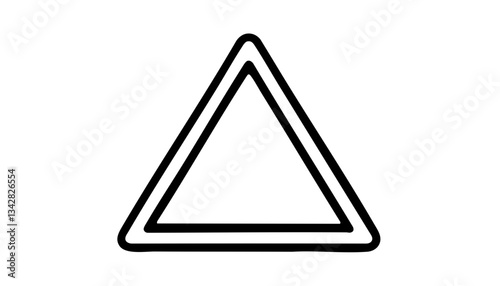Free Download Triangle outline design in black on a transparent background - GFXLoad