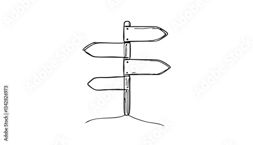 Directional signpost on a transparent background  