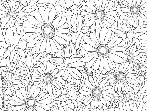 Coloring Flowers in the garden for leisure activity