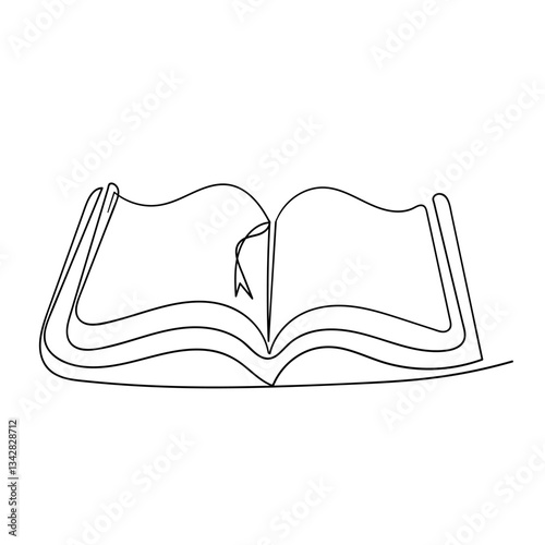 Continuous line drawing doodle  open book icon vector. book icon