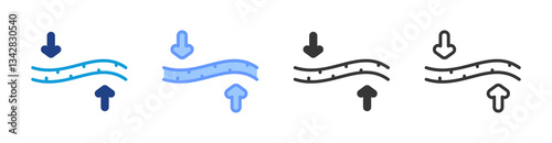 Elasticity icon set multiple style collection